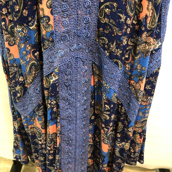 eShakti dress EUC  m/s blue, peasant boho style - Picture 14 of 15